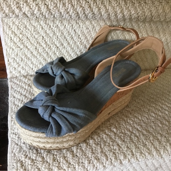 Michael Kors Denim Maxwell Mid Wedge - Size 7.5 - Picture 6 of 7